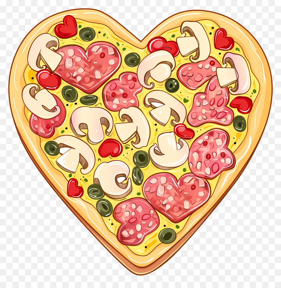 Pizza Coração，Amor PNG