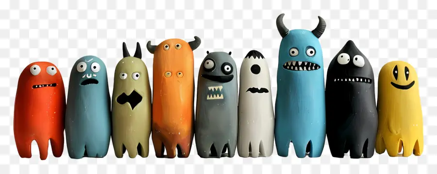 Fronteira De Halloween，Figuras De Monstro PNG