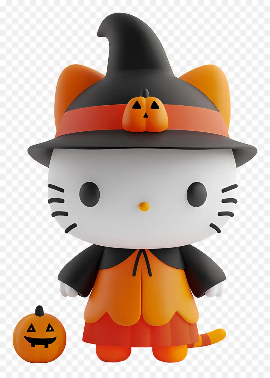 Olá Kitty Halloween，Gato Branco PNG