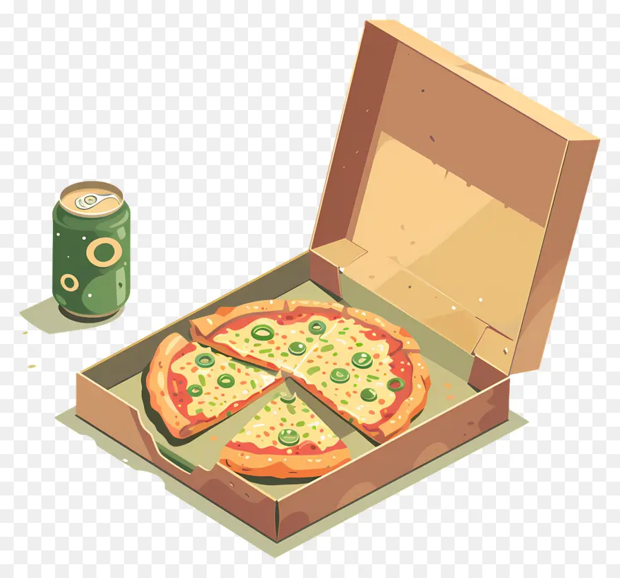 Caixa De Pizza，Pizza E Refrigerante PNG