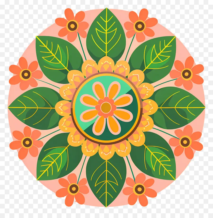 Pookalam，Flores Coloridas PNG