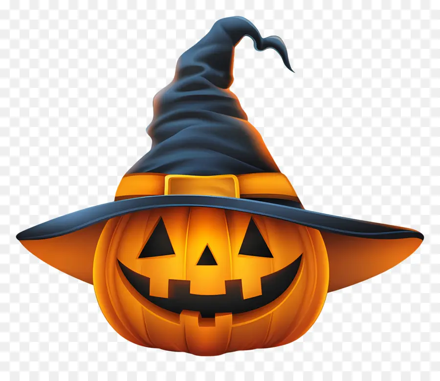 Chapéu De Halloween，Abóbora Com Chapéu De Bruxa PNG