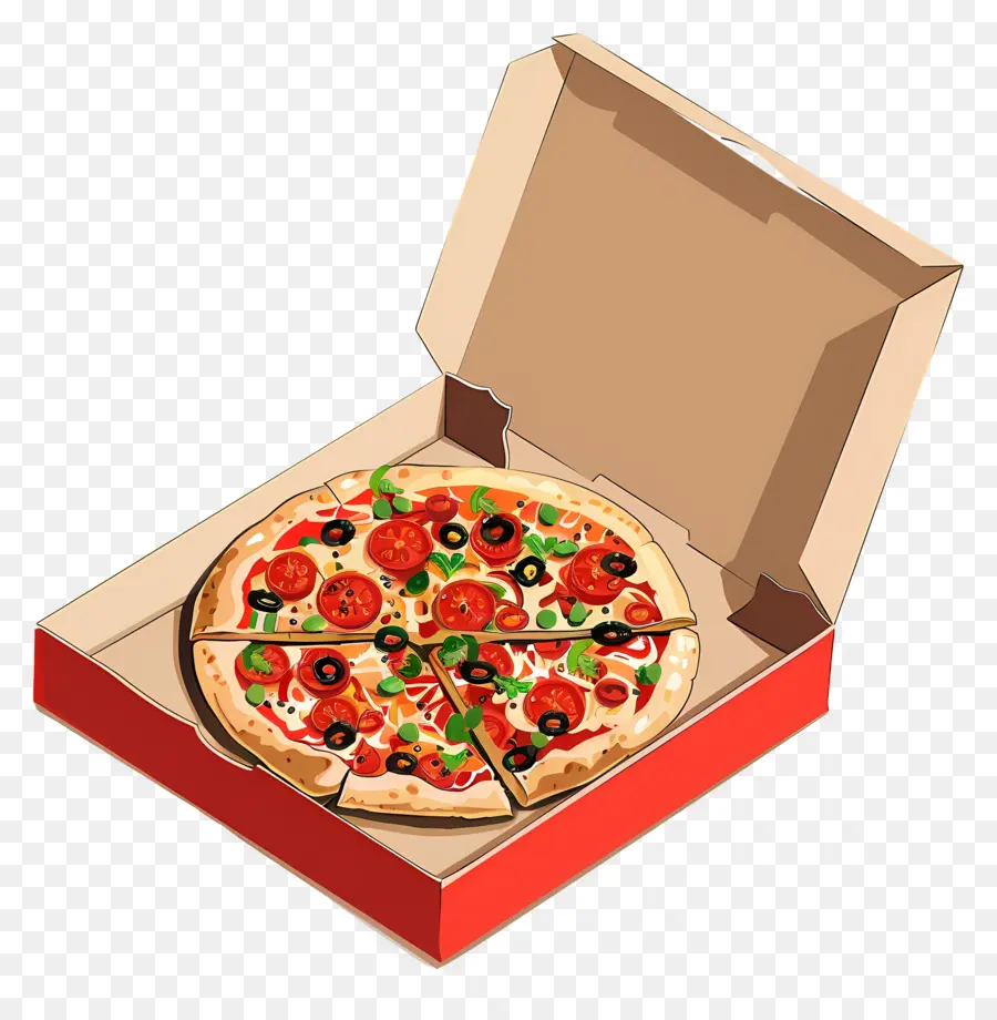 Caixa De Pizza，Pizza Na Caixa PNG