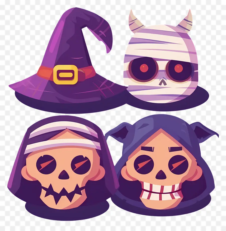 Personagens De Halloween，Máscaras De Halloween PNG