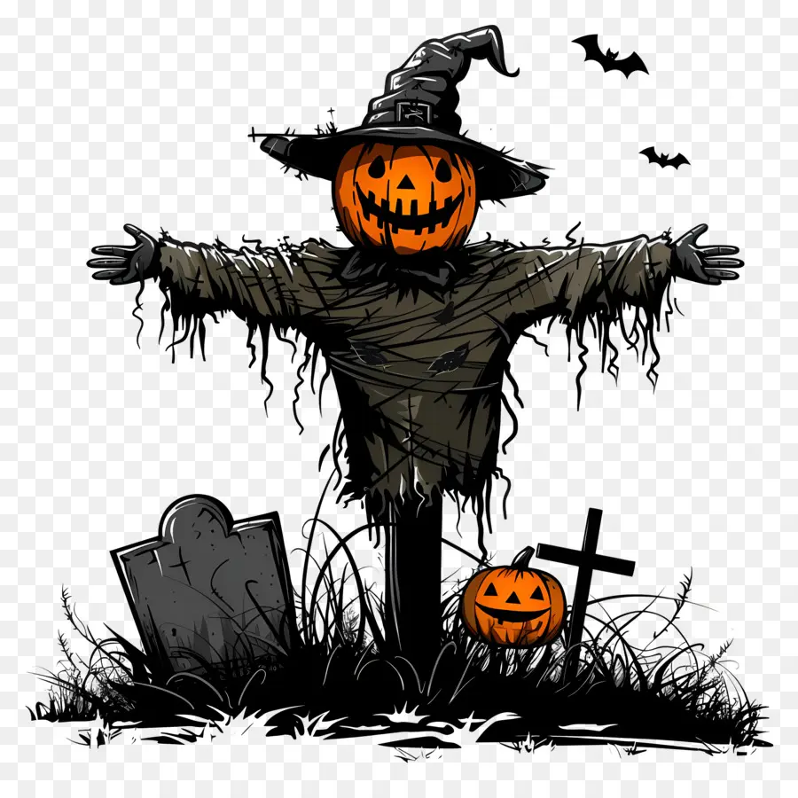 Espantalho De Halloween，Espantalho De Abóbora PNG