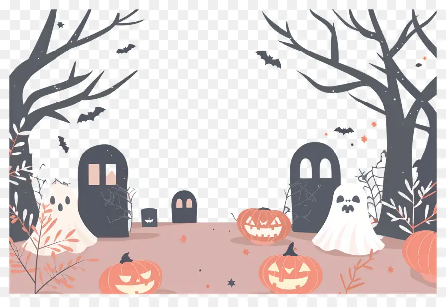 Fundo De Halloween，Cena De Halloween PNG