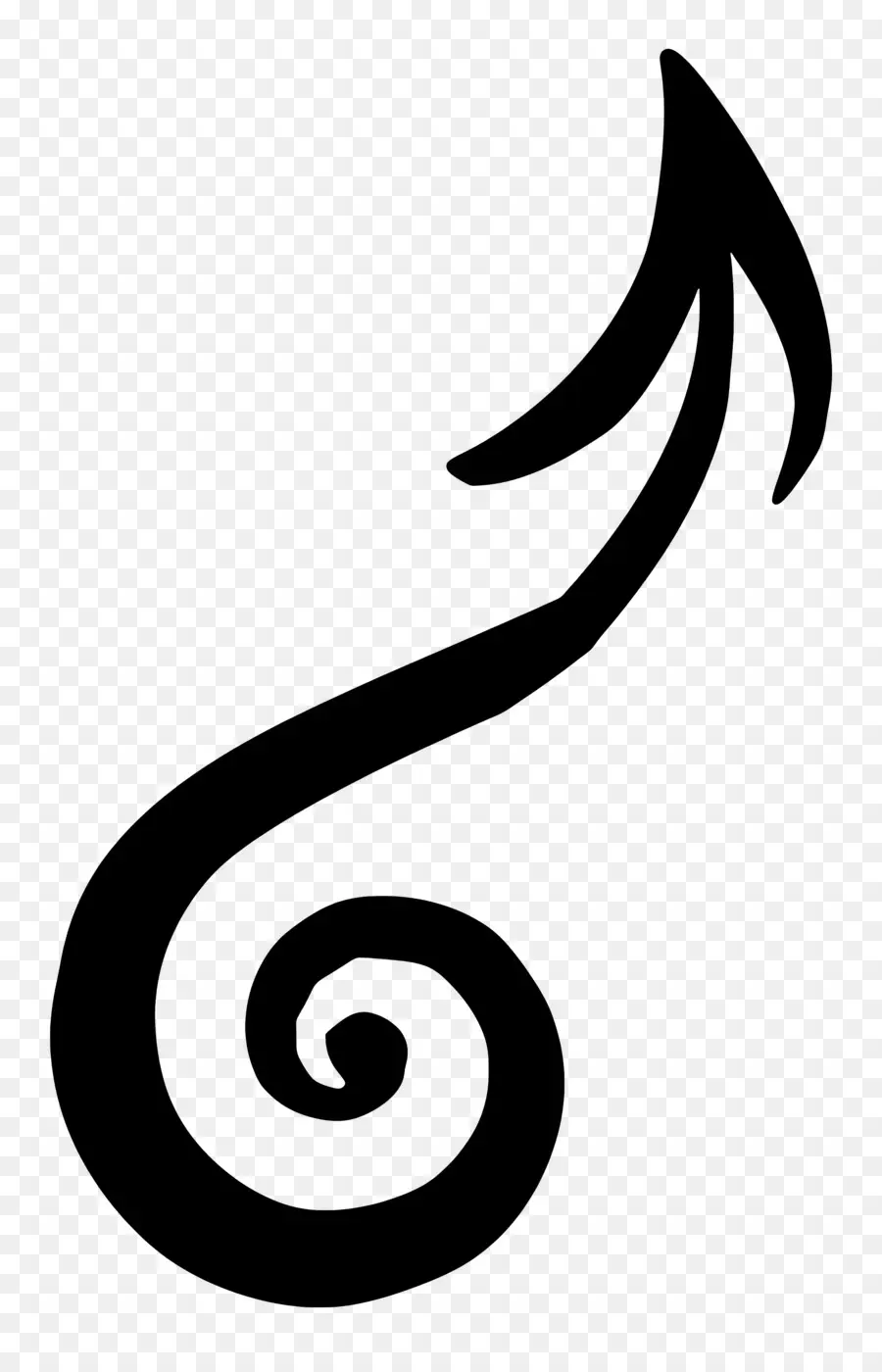 Flecha Espiral，Gancho Preto PNG