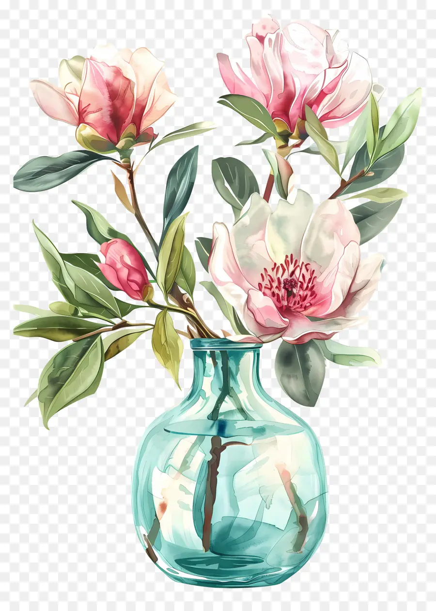 Flores Em Vaso，Flores Rosa Em Vaso PNG