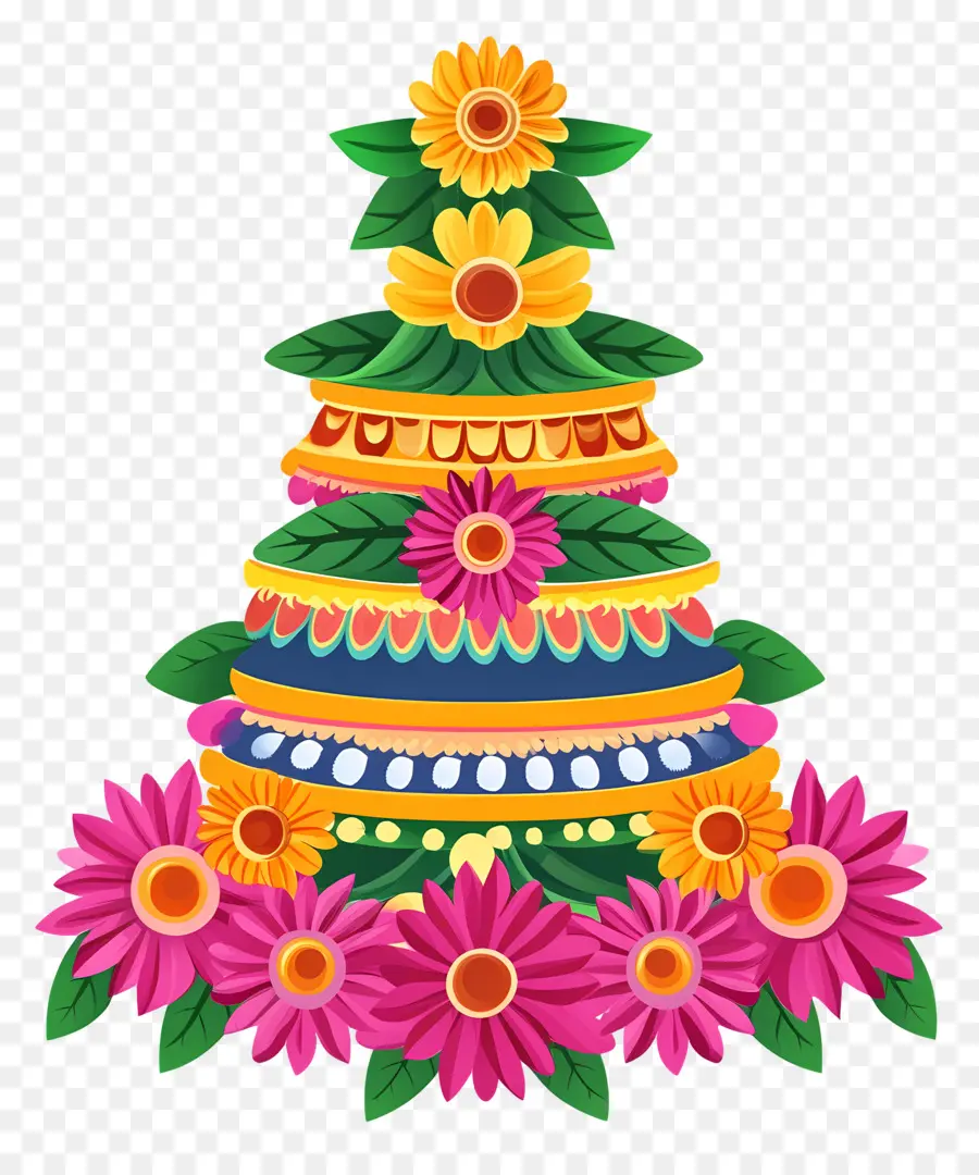 Batukamma，Arranjo De Flores Coloridas PNG