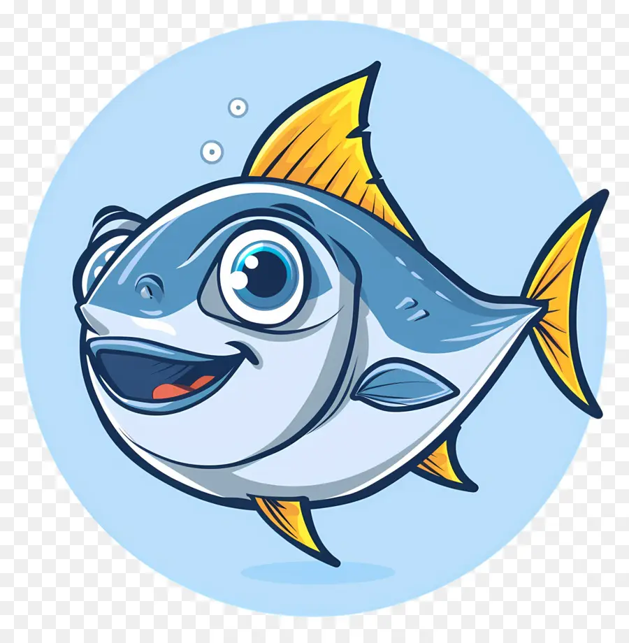 Desenho De Peixe，Peixe Com Barbatanas Amarelas PNG