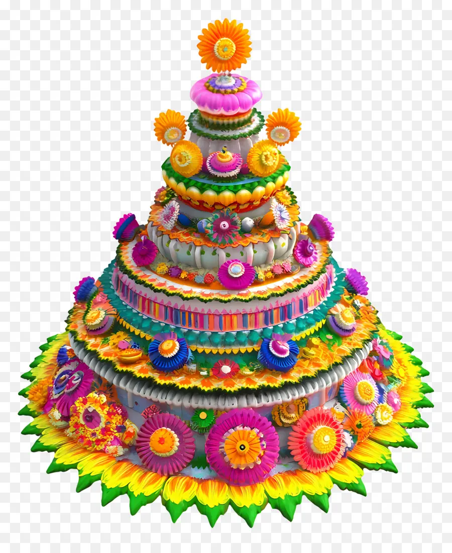 Batukamma，Bolo Colorido PNG