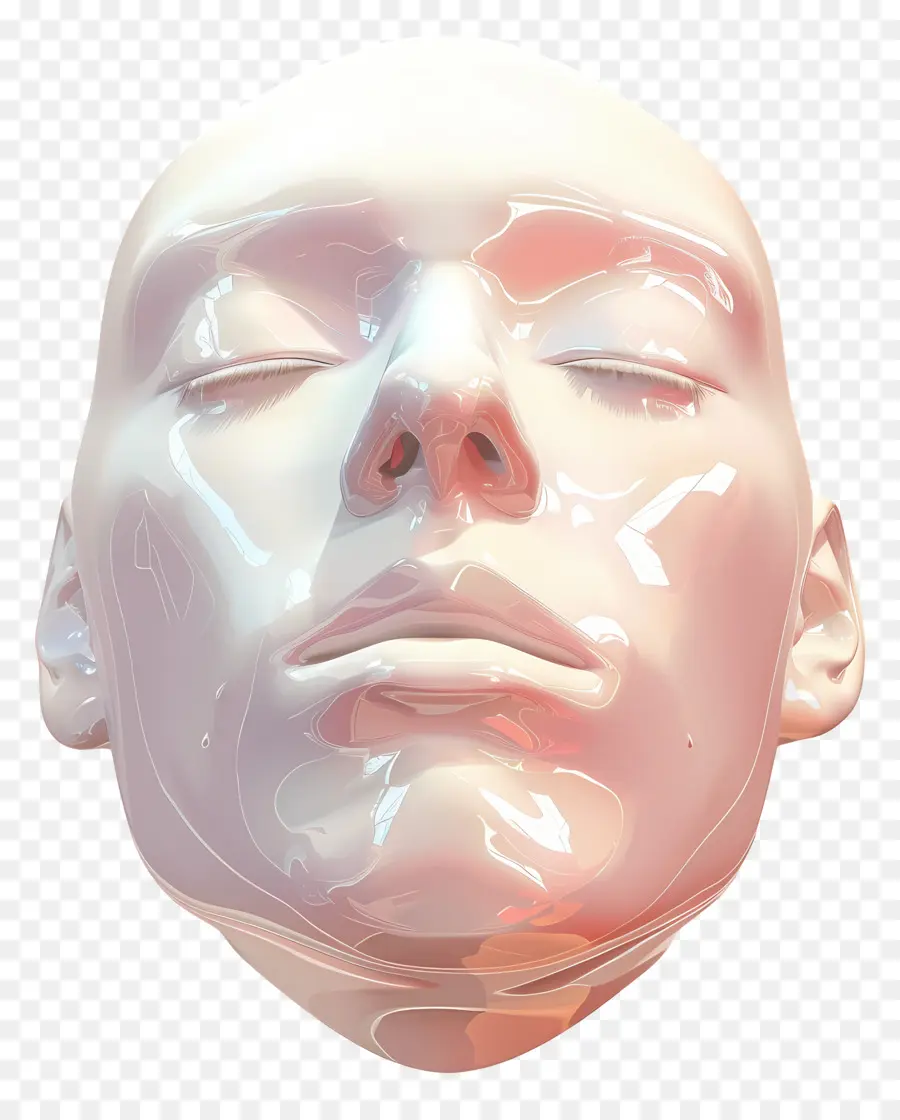 Cara De Homem，Escultura De Rosto Brilhante PNG