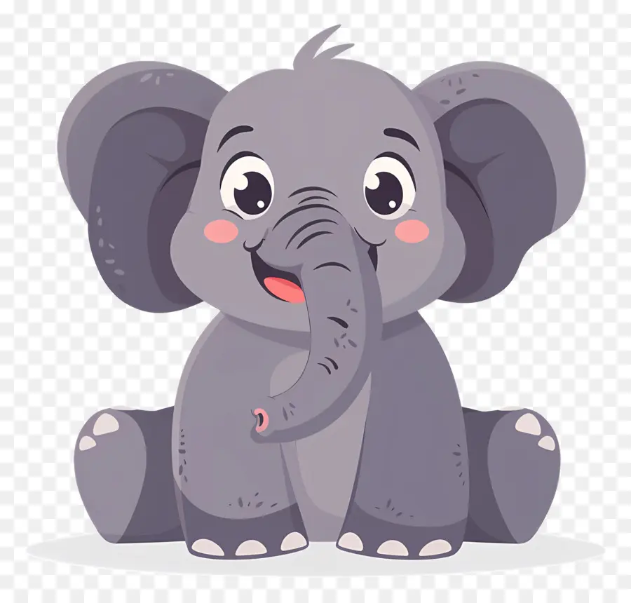 Elefante Fofo，Desenho Animado PNG