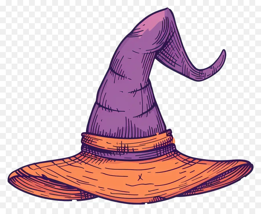 Boné De Halloween，Chapéu De Bruxa Roxo PNG