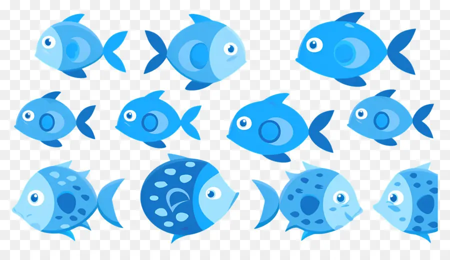 Grupo De Peixes，Peixe Azul PNG