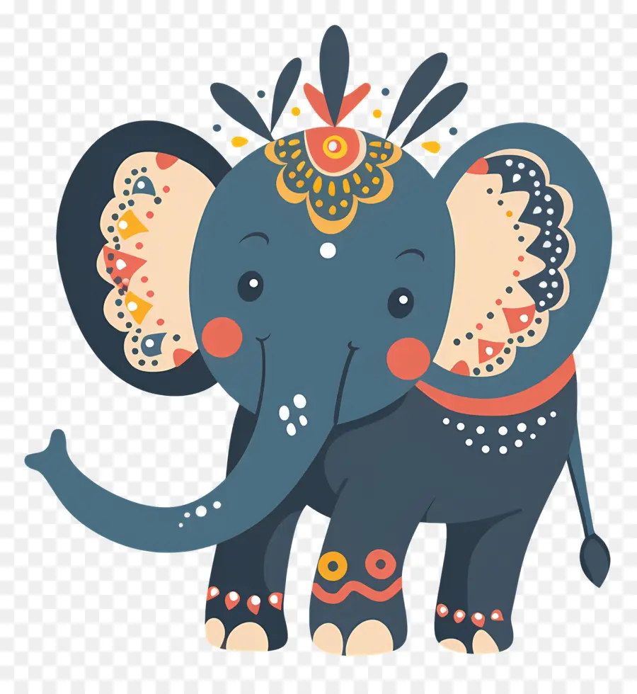 Elefante Indiano，Elefante Decorativo PNG