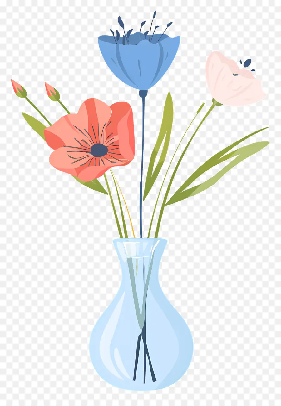 Flores Em Vaso，Vaso Com Flores PNG