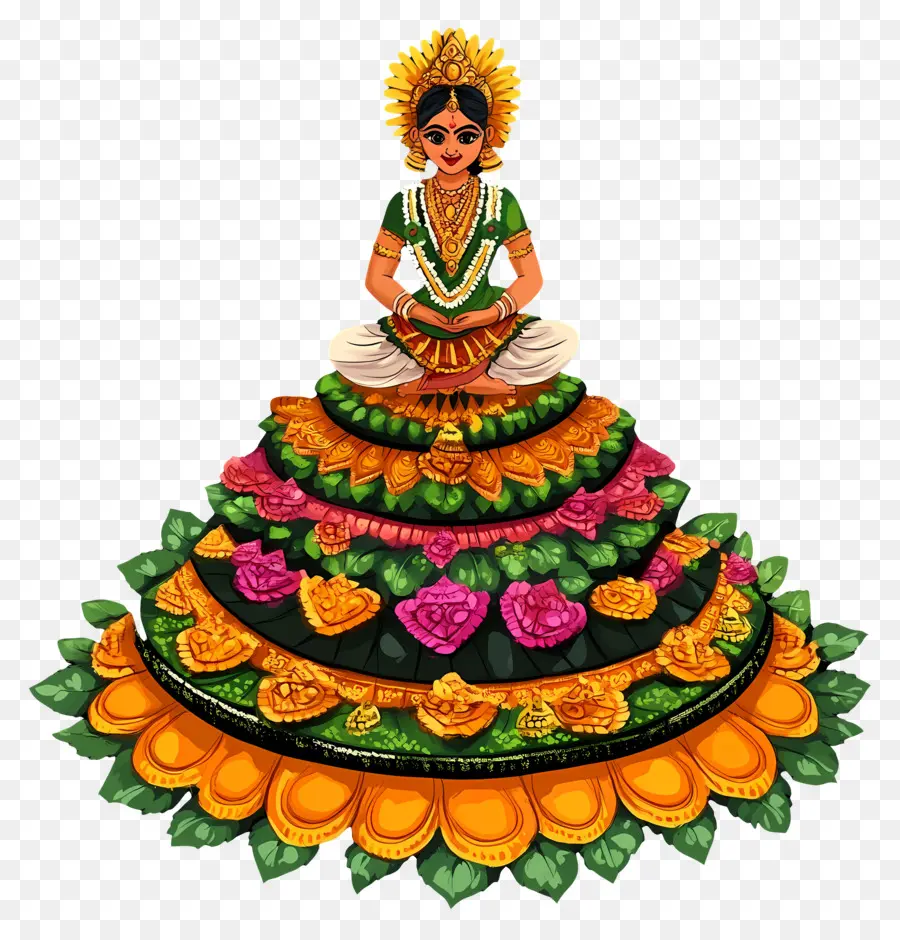 Batukamma，Boneca Colorida PNG