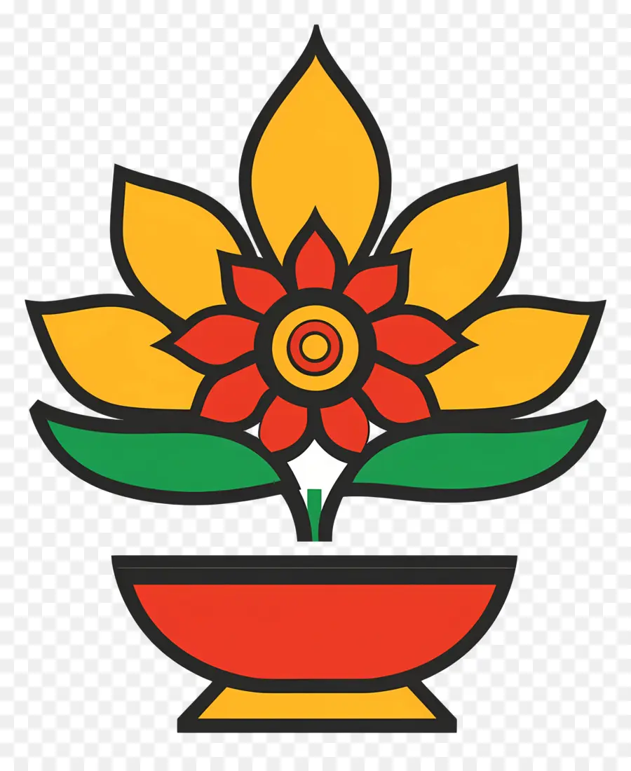 Batukamma，Flor Em Vaso PNG