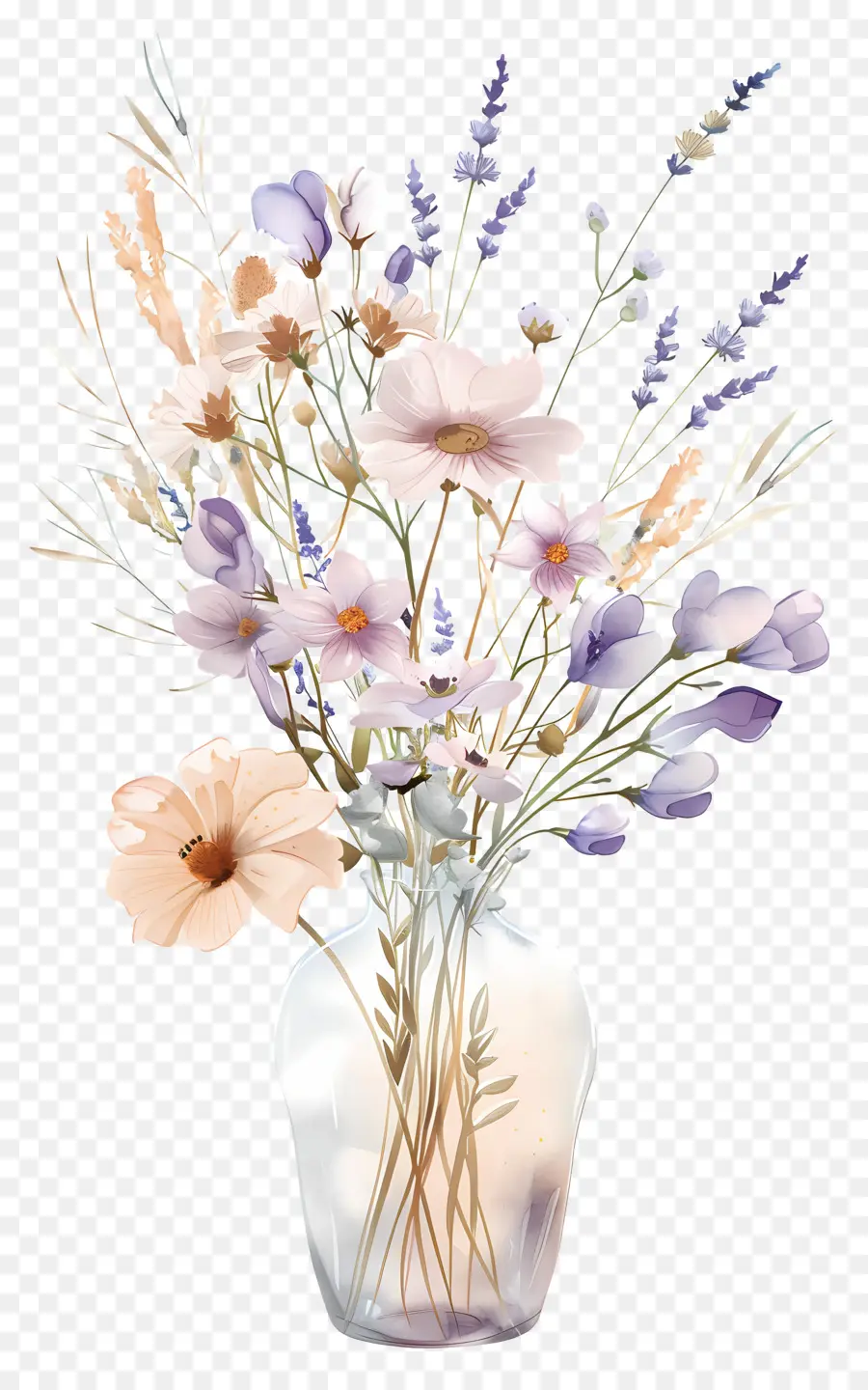 Flores Em Vaso，Flores Secas Em Vaso PNG