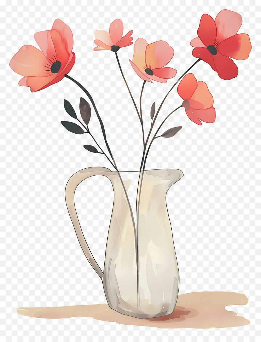 Flores Em Vaso，Papoilas PNG