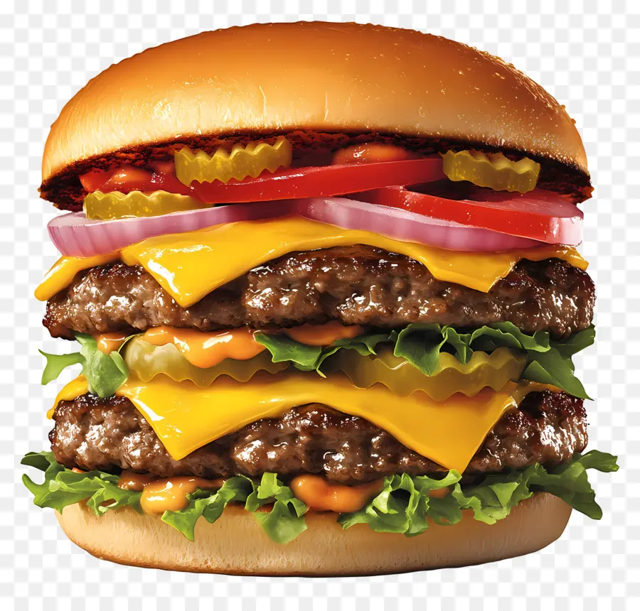 Hambúrguer De Carne，Cheeseburger Duplo PNG