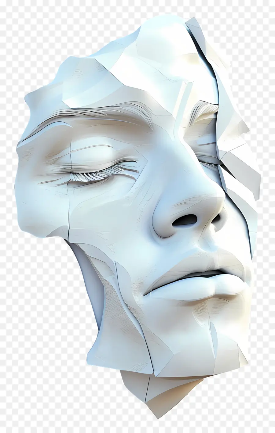 Cara De Homem，Escultura Branca PNG