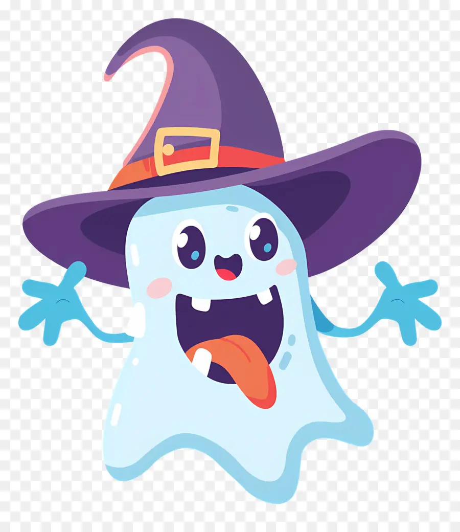 Fantasma De Desenho Animado，Fantasma De Desenho Animado Com Chapéu PNG