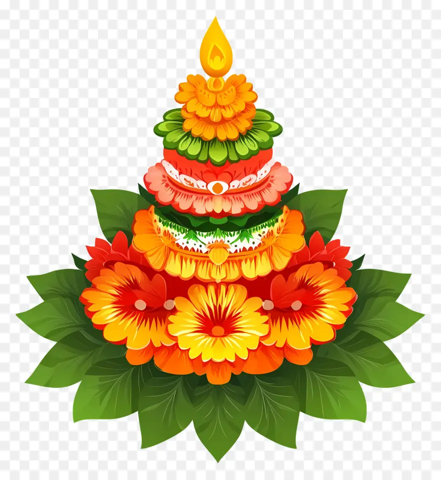 Batukamma，Vela Floral PNG