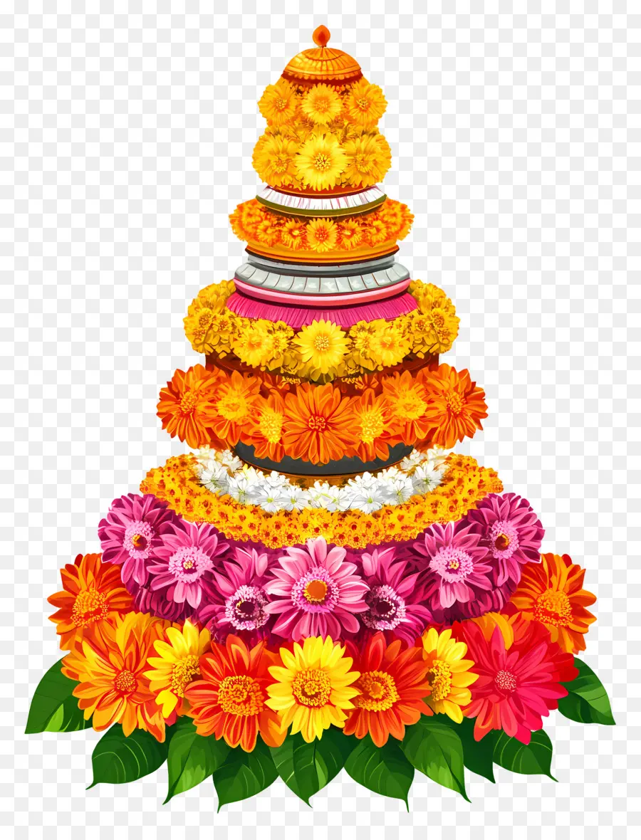 Batukamma，Torre Floral Brilhante PNG