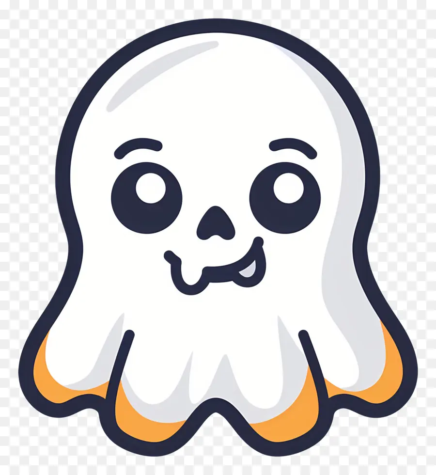 Fantasma De Desenho Animado，Fantasma Com Cara De Caveira PNG