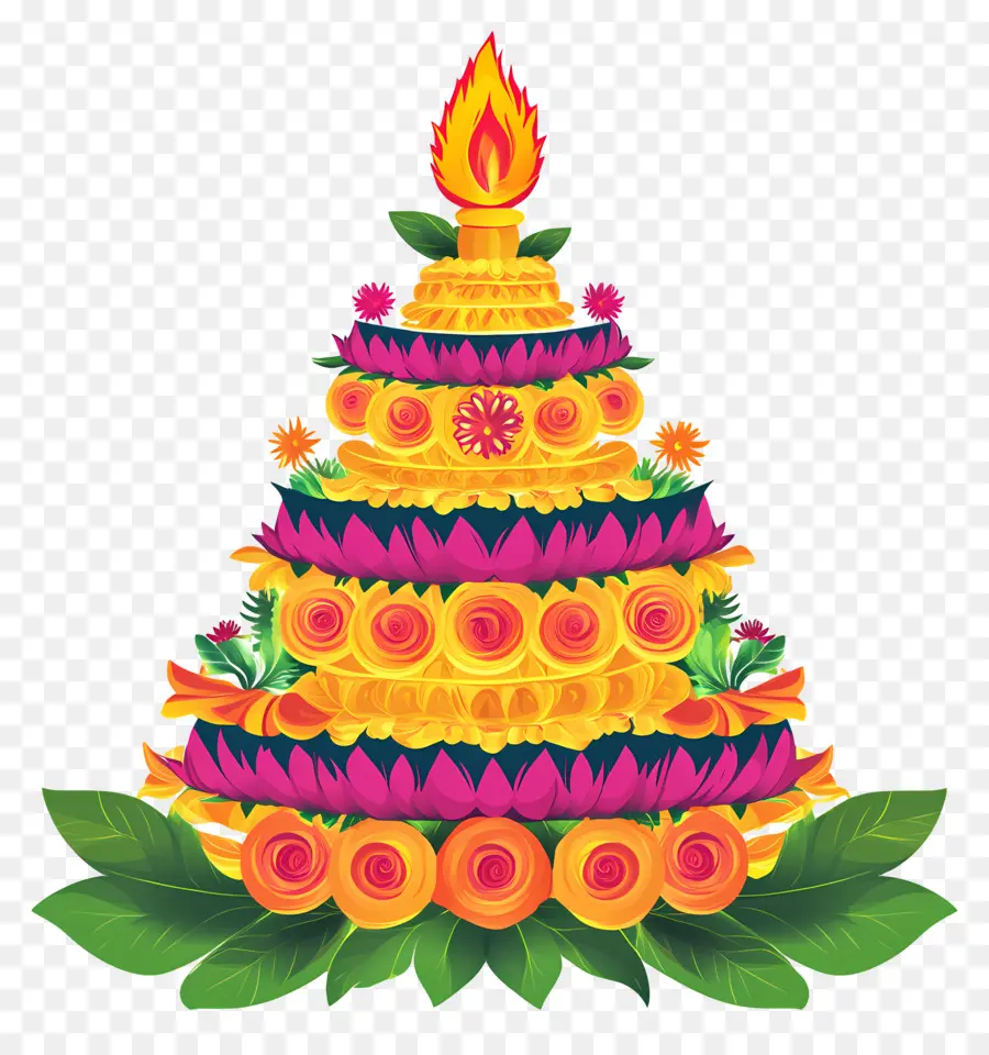 Batukamma，Arranjo Floral De Velas PNG