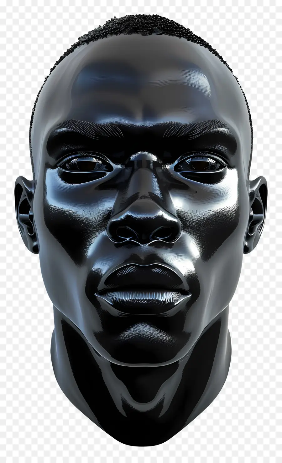 Cara De Homem，Escultura Negra PNG