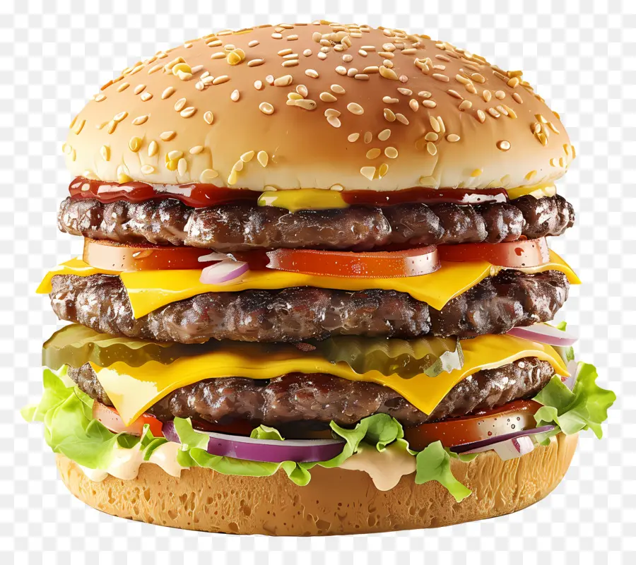 Hambúrguer De Carne，Cheeseburger Duplo PNG