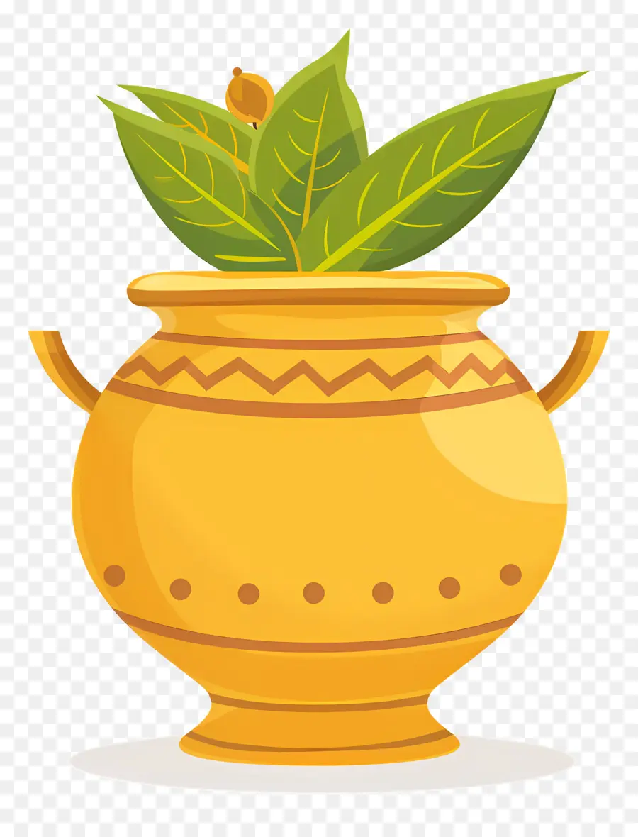 Pote Indiano，Vaso Amarelo Com Planta PNG