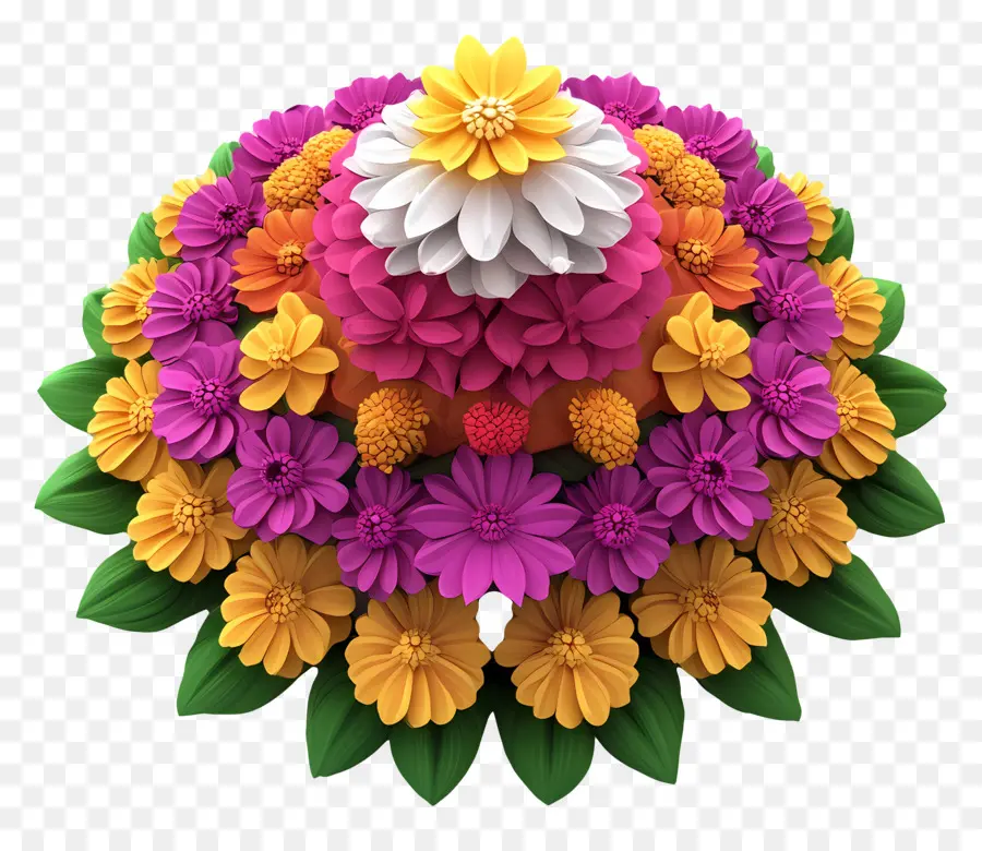 Batukamma，Arranjo De Flores Coloridas PNG