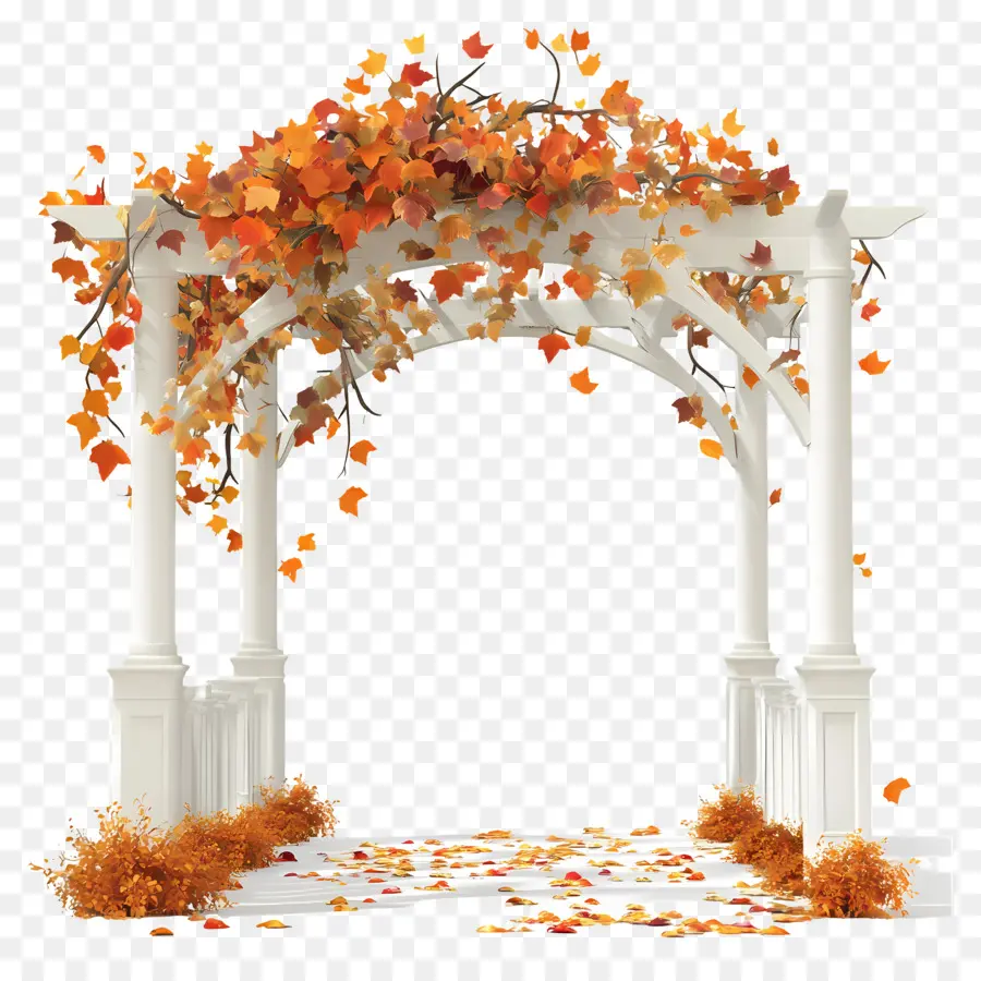 Casamento Ao Ar Livre No Outono，Arco De Outono Com Mesa PNG