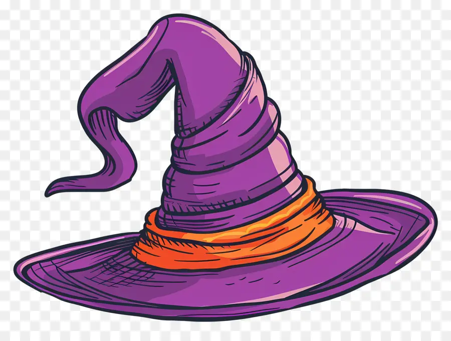 Boné De Halloween，Chapéu De Bruxa Roxo PNG