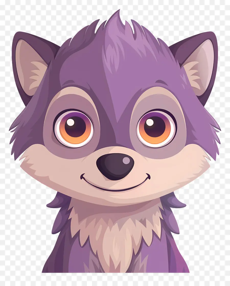 Cabeça De Lobo，Lobo Roxo Dos Desenhos Animados PNG