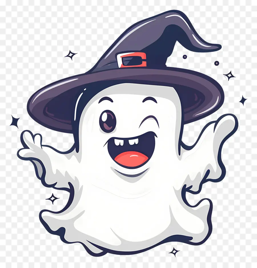 Fantasma De Desenho Animado，Fantasma Com Chapéu PNG