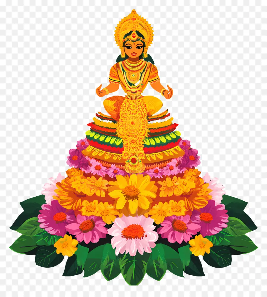 Batukamma，Decoração Floral PNG