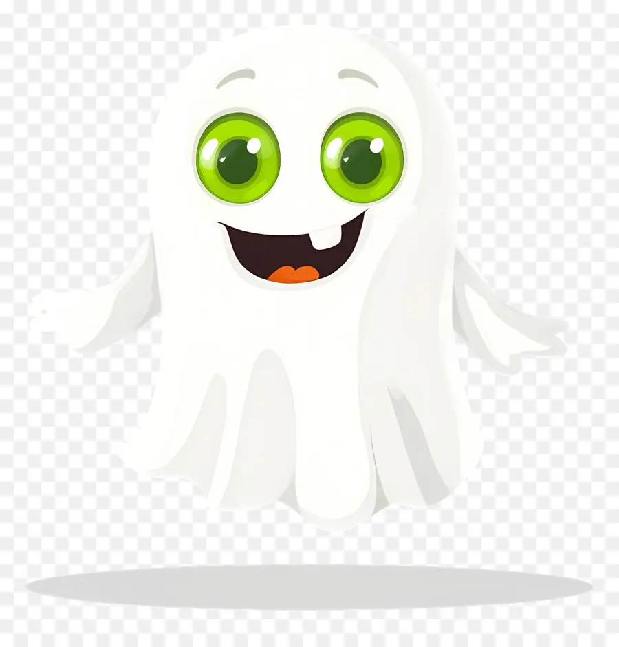 Fantasma De Desenho Animado，Olhos Verdes PNG