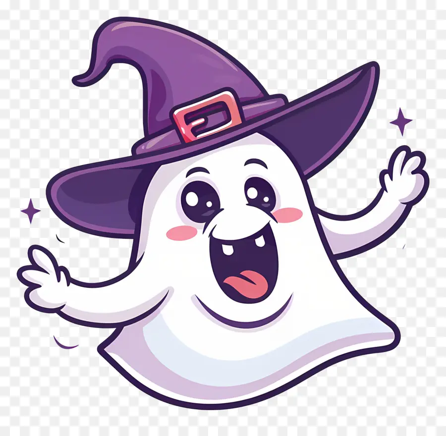 Fantasma De Desenho Animado，Fantasma Com Chapéu PNG