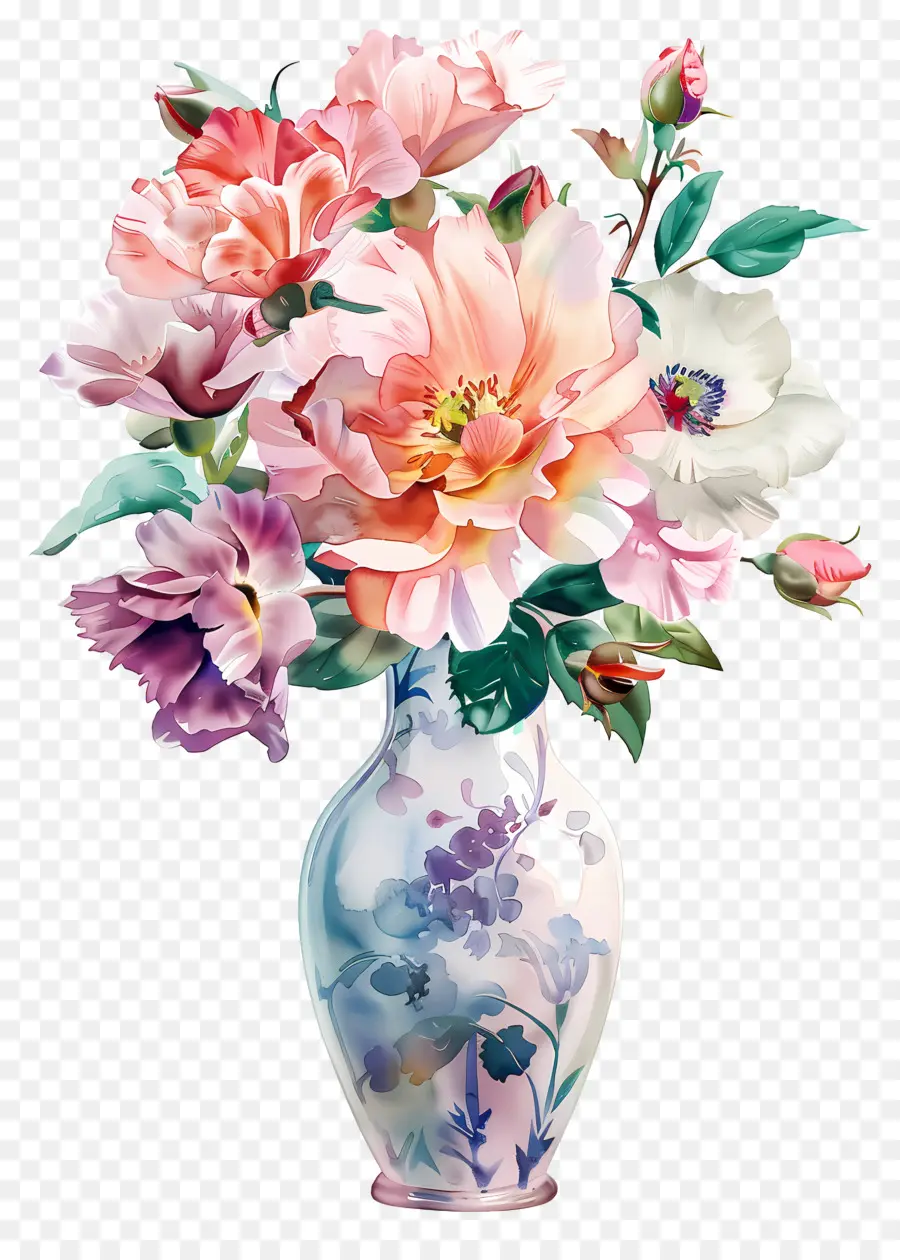 Flores Em Vaso，Vaso De Flores PNG