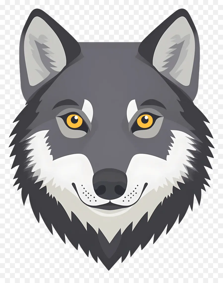 Cabeça De Lobo，Lobo De Desenho Animado PNG