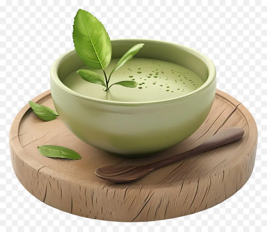 Chá Verde Matcha，Tigela De Chá Verde PNG