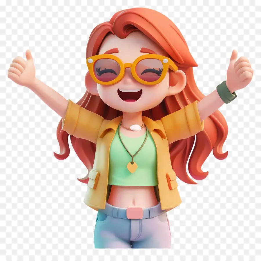 Pessoas Felizes，Mulher De Desenho Animado 3d PNG