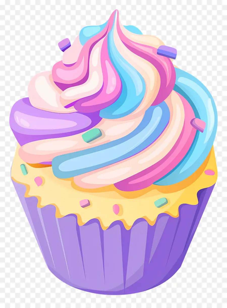 Cupcake Animado，Bolinho Colorido PNG