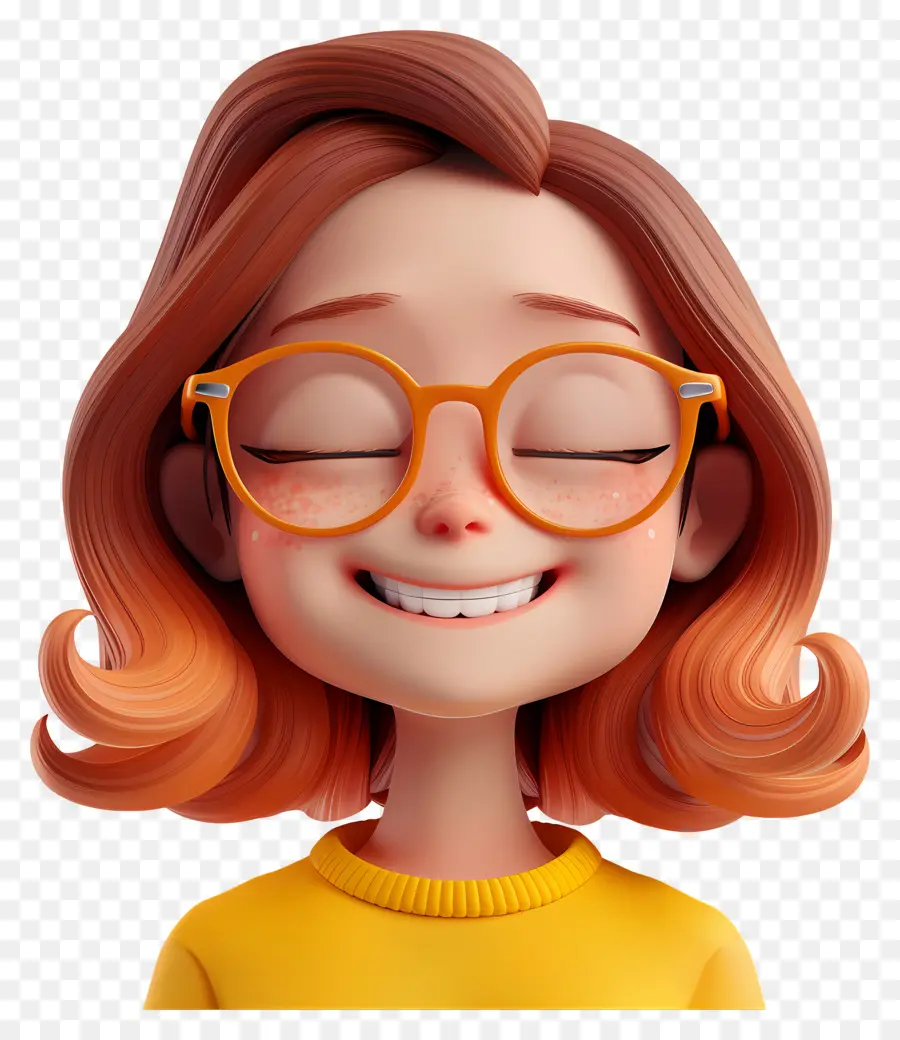 Pessoas Felizes，Menina Sorridente Com óculos PNG