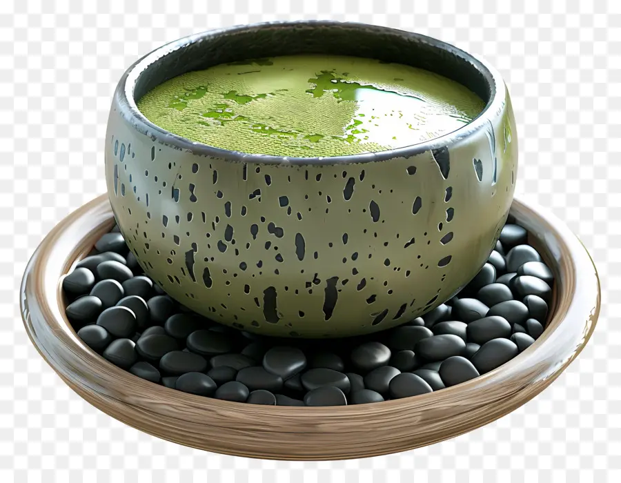 Chá Verde Matcha，Tigela Verde PNG